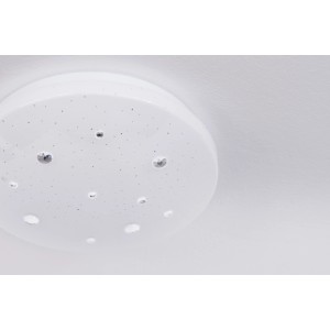 Weiße LED-Deckenleuchte Shining Diamond, 9W, Ø 22cm, mit Lichtfarbenwechsel.