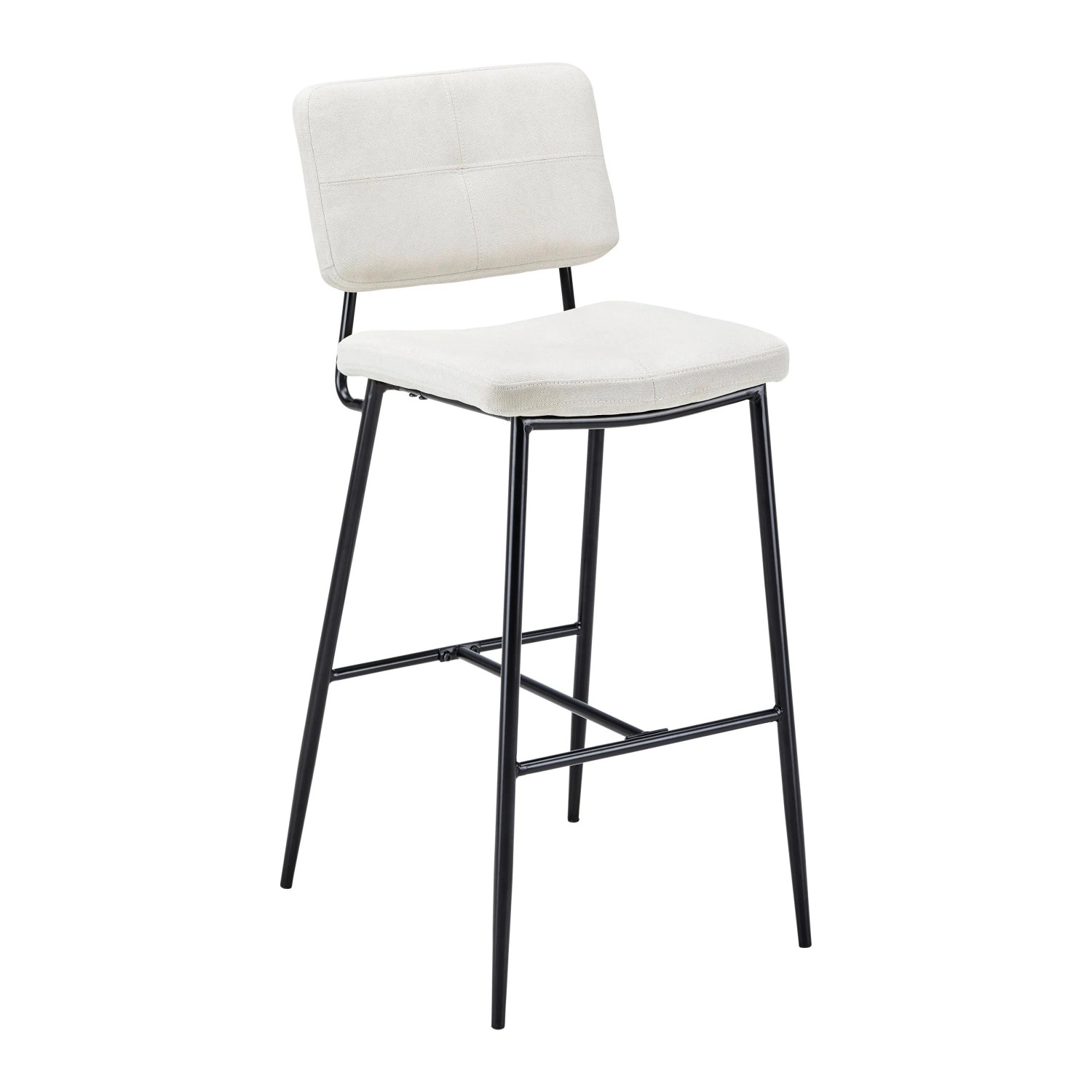 Bessagi Home Barhocker Neta Beige Webstoff Gepolstert