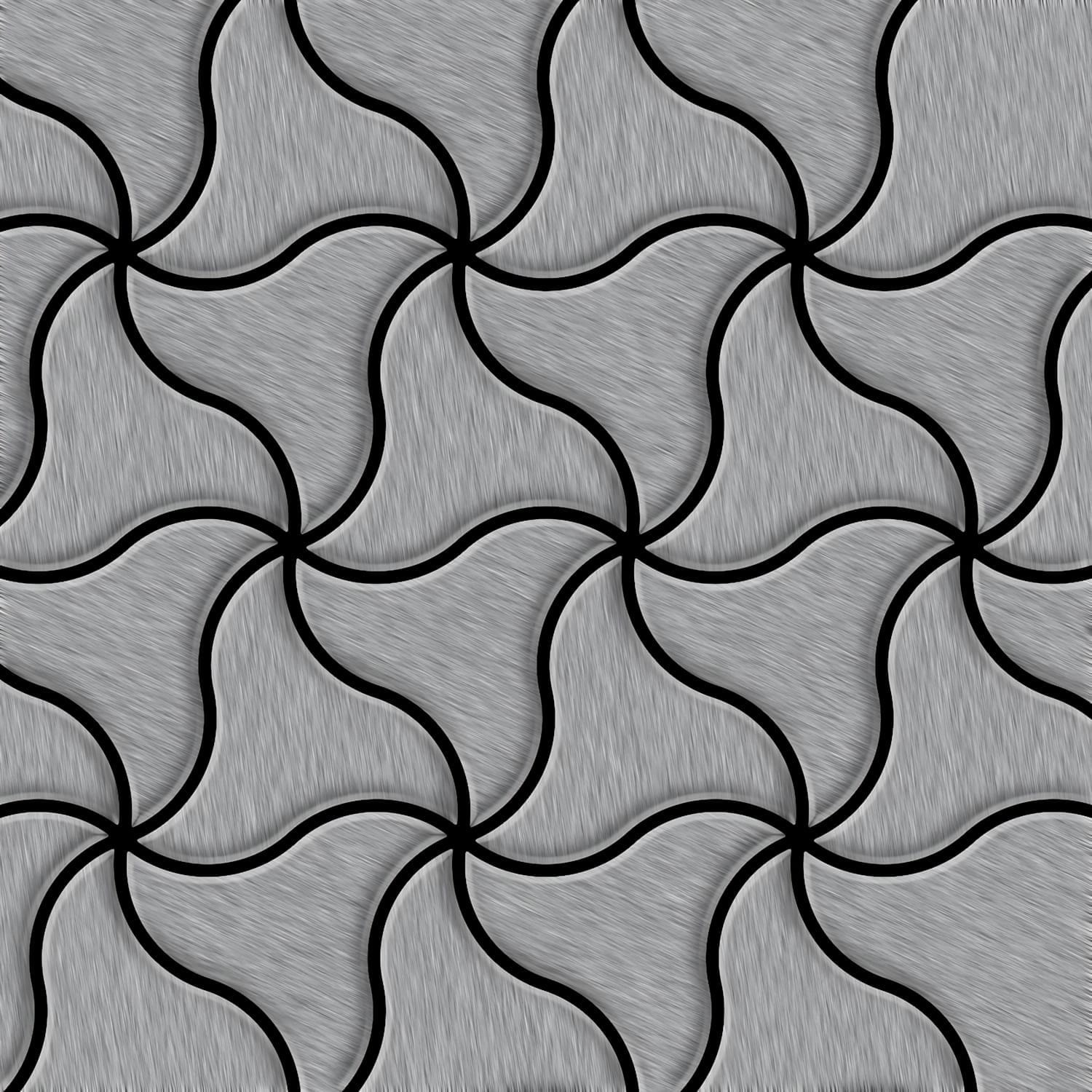 ALLOY Mosaik Fliese Massiv Metall Edelstahl Marine Gebürstet Grau 1,6mm Nin günstig online kaufen