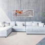 Lalee Kurzflorteppich Velluto 400 Ivory, 80x150 cm, im Wohnzimmer.
