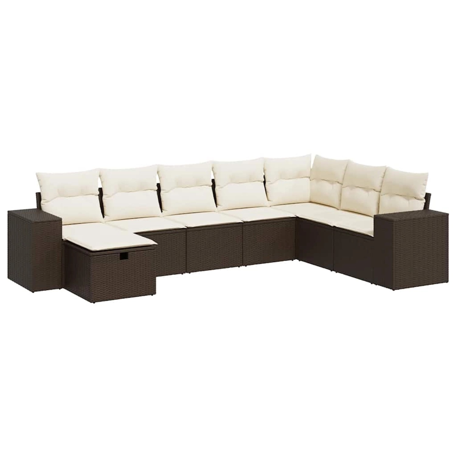 vidaXL 8-Tlg Garten-Sofagarnitur mit Kissen Braun Poly Rattan 3325739 günstig online kaufen