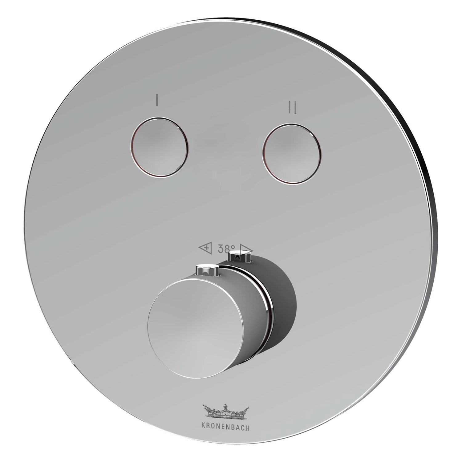 Kronenbach Unterputz Thermostat für 2 Verbraucher, runde Chrom Ausführung mit Smart Push.