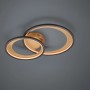 Moderne Trio LED-Deckenlampe Granada, schwarz matt, mit zwei verschlungenen Ringen.