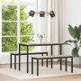 vidaXL Esstisch-Set 892633 mit Tisch und Bänken, Metallgestell, helle Holzoptik