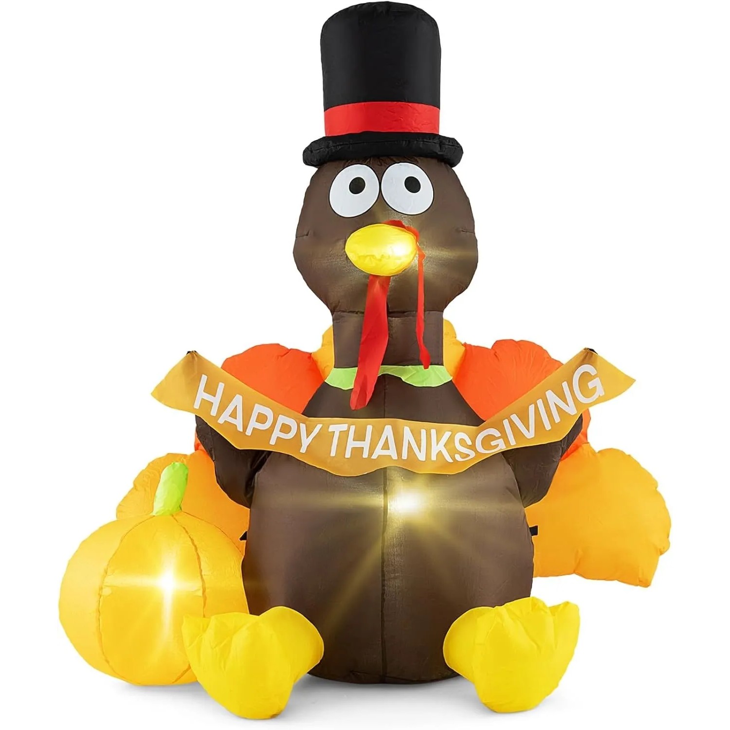 Costway Thanksgiving Deko Aufblasbar Truthahn mit Kürbis 150 cm günstig online kaufen