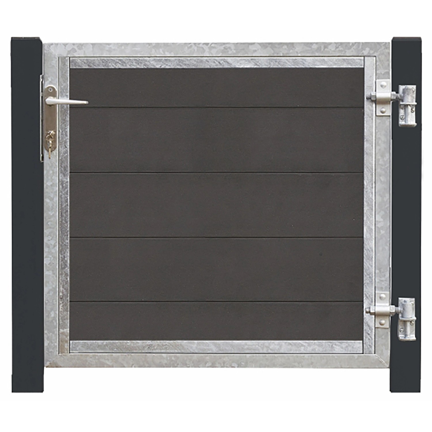 Einzeltor Futura WPC Schiefergrau DIN R 115 cm x 91 cm Pfosten grauschwarz günstig online kaufen