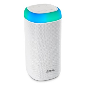 Weißer Hama Bluetooth-Lautsprecher Shine 2.0 mit LED-Beleuchtung und 30 W Leistung.