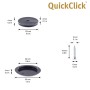 Wagner QuickClick Slim Black Gleiter-Set, 4-teilig, Ø 30 mm, mit Schraube und Maßangaben.