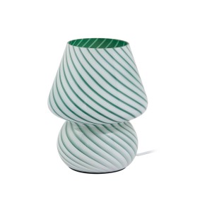 Grüne Lindby Tischlampe Andriana aus Glas, modernes Design für Wohnzimmer.