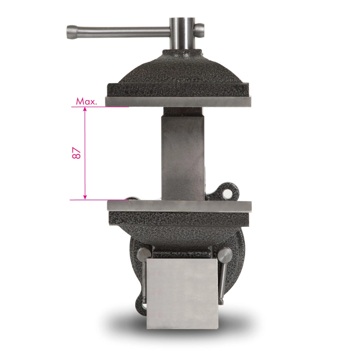 EBERTH Schraubstock, 125mm Backen, 87mm Spannweite, drehbar. Spannwerkzeug aus Gusseisen.