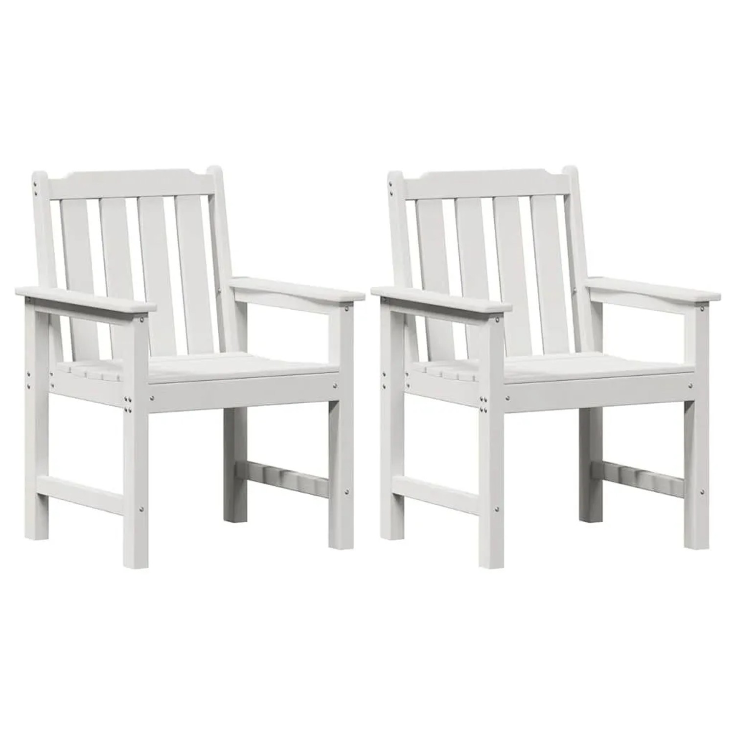 vidaXL Garten-Esszimmerstuhl 2 Stk Weiß 65,5 x 59 x 88 cm HDPE 42006604