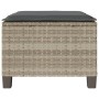 Hellgrauer vidaXL Bistro-Set Hocker/Tisch aus Polyrattan mit dunklem Kissen.