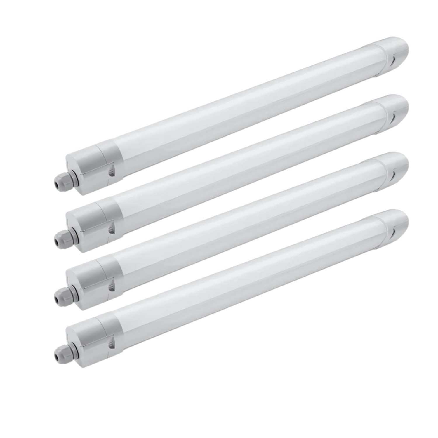 ENOVALITE LED Feuchtraumleuchte PRO 4er-Set 150cm 50W 6000Lm 4000K Neutralweiß IP65 OSRAM-Netzteil Wannenleuchte Durchsc...