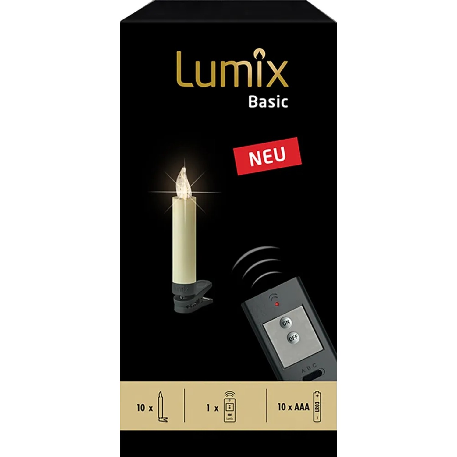 Lumix Christbaumkerzen kabellos LED Warmweiß 10er-Set mit Fernbedienung kaufen bei OBI