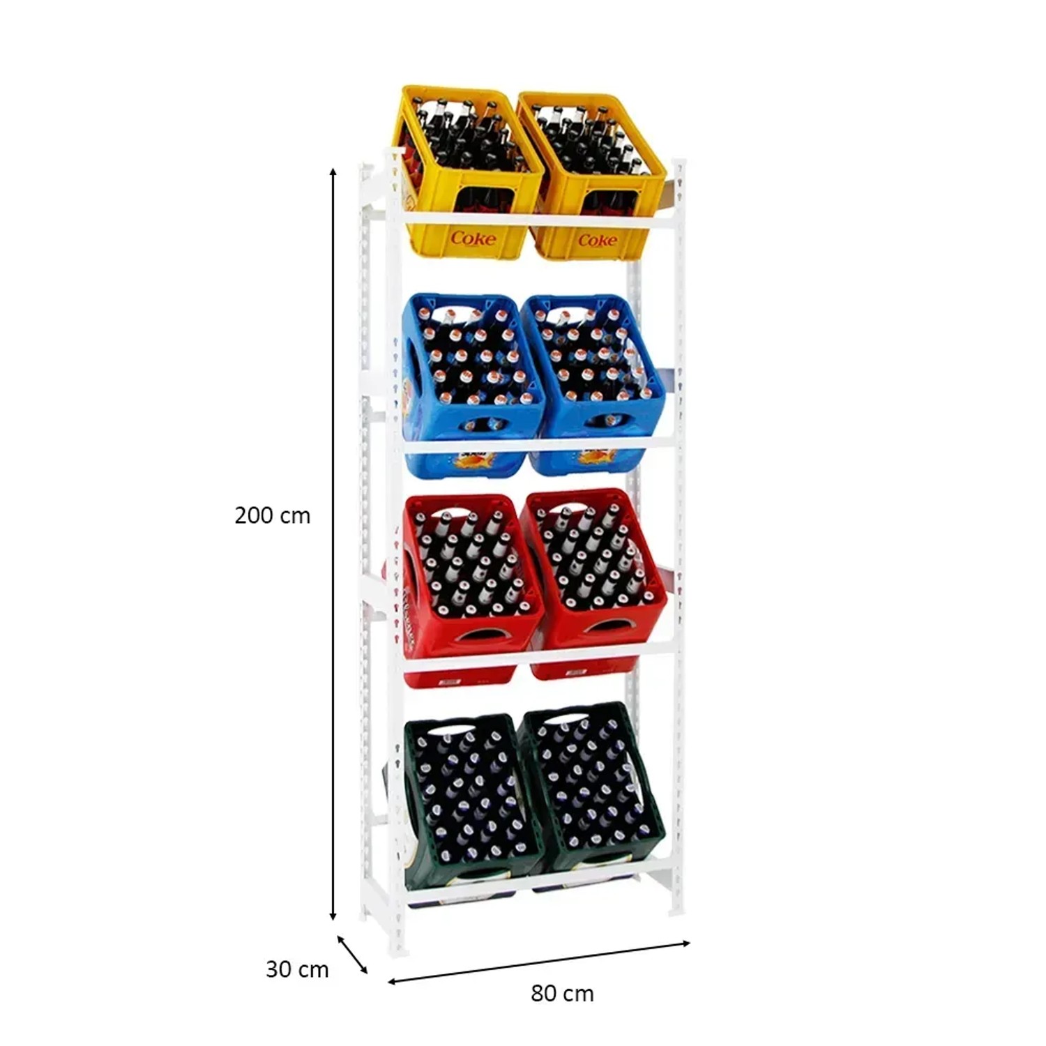 PROREGAL Regal für Getränkekisten 200 x 80 x 30 cm weiß kaufen bei OBI