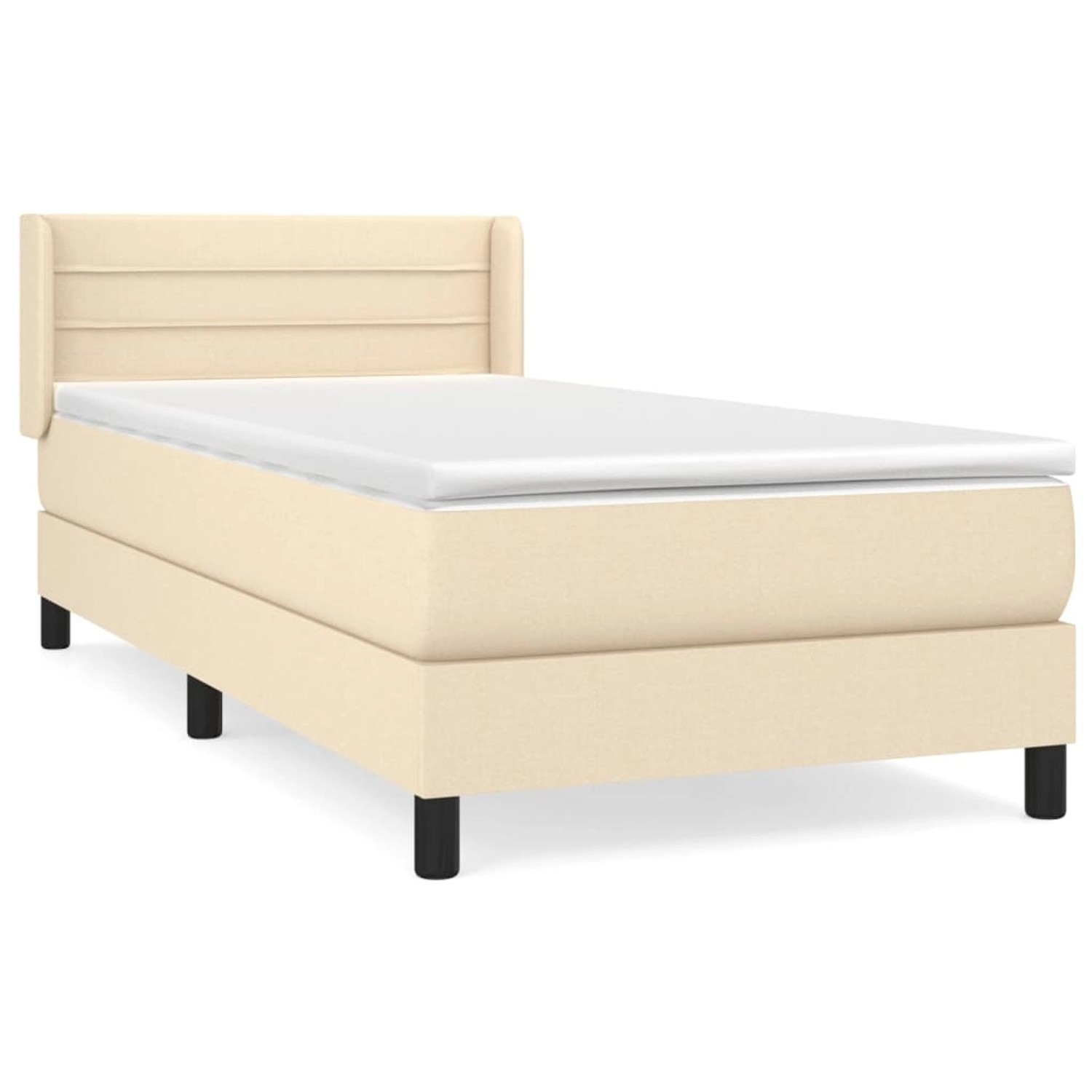 vidaXL Boxspringbett mit Matratze Creme 90x200 cm Stoff 3129766 günstig online kaufen
