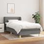 vidaXL Boxspringbett, dunkelgrau, 80x200 cm. Stoffbezogenes Bett mit Matratze und Kopfteil.