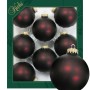 Krebs Glas Lauscha Weihnachtskugeln Schokobraun Matt Uni 8er-Set 7cm