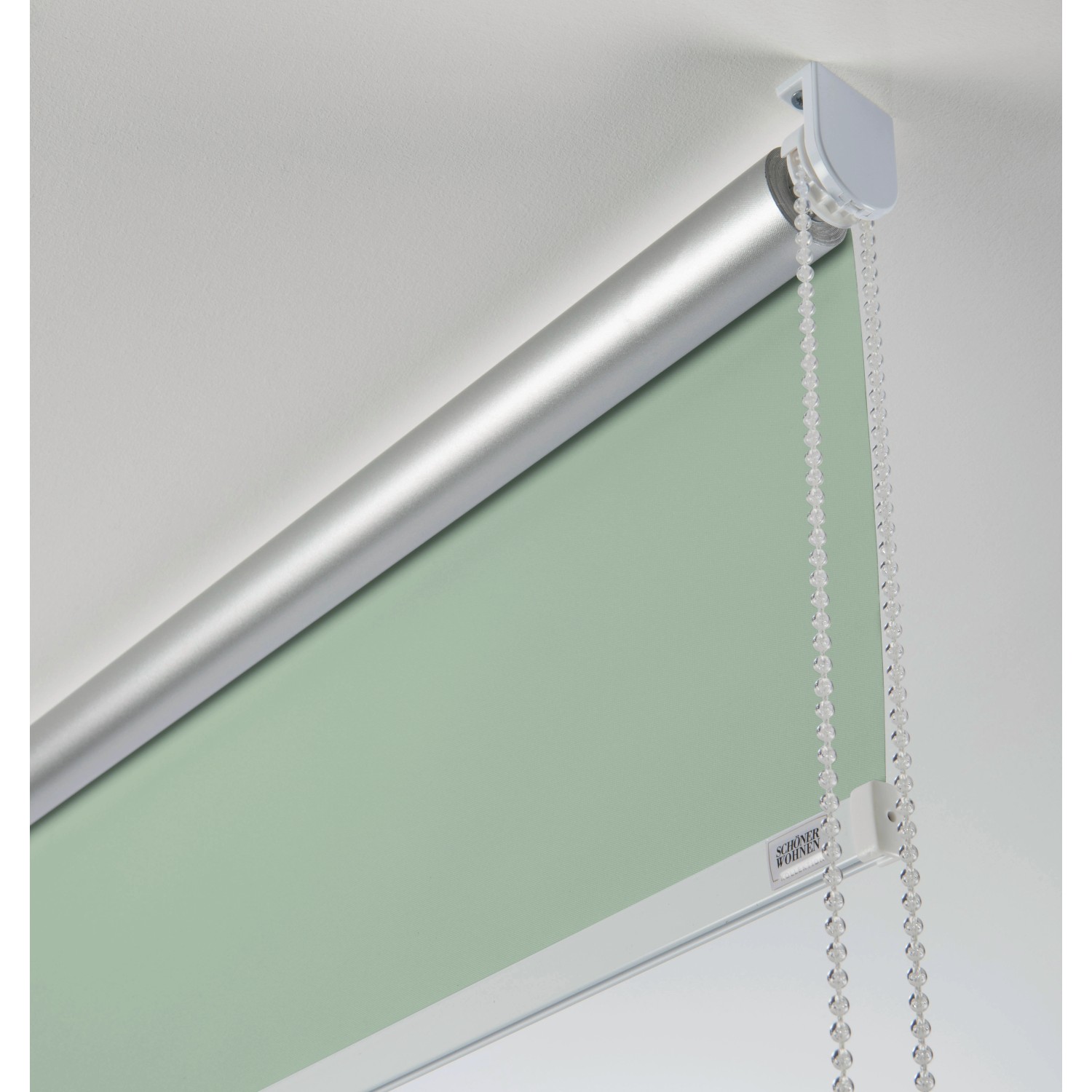 Schöner Wohnen Thermo-Rollo Martha, 45x150 cm, Grün, mit Seitenzug und alubeschichteter Rückseite.