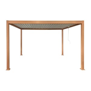 Vente-unique Selbsttragende Pergola Amalfi Naturfarben Dunkel 400 cm