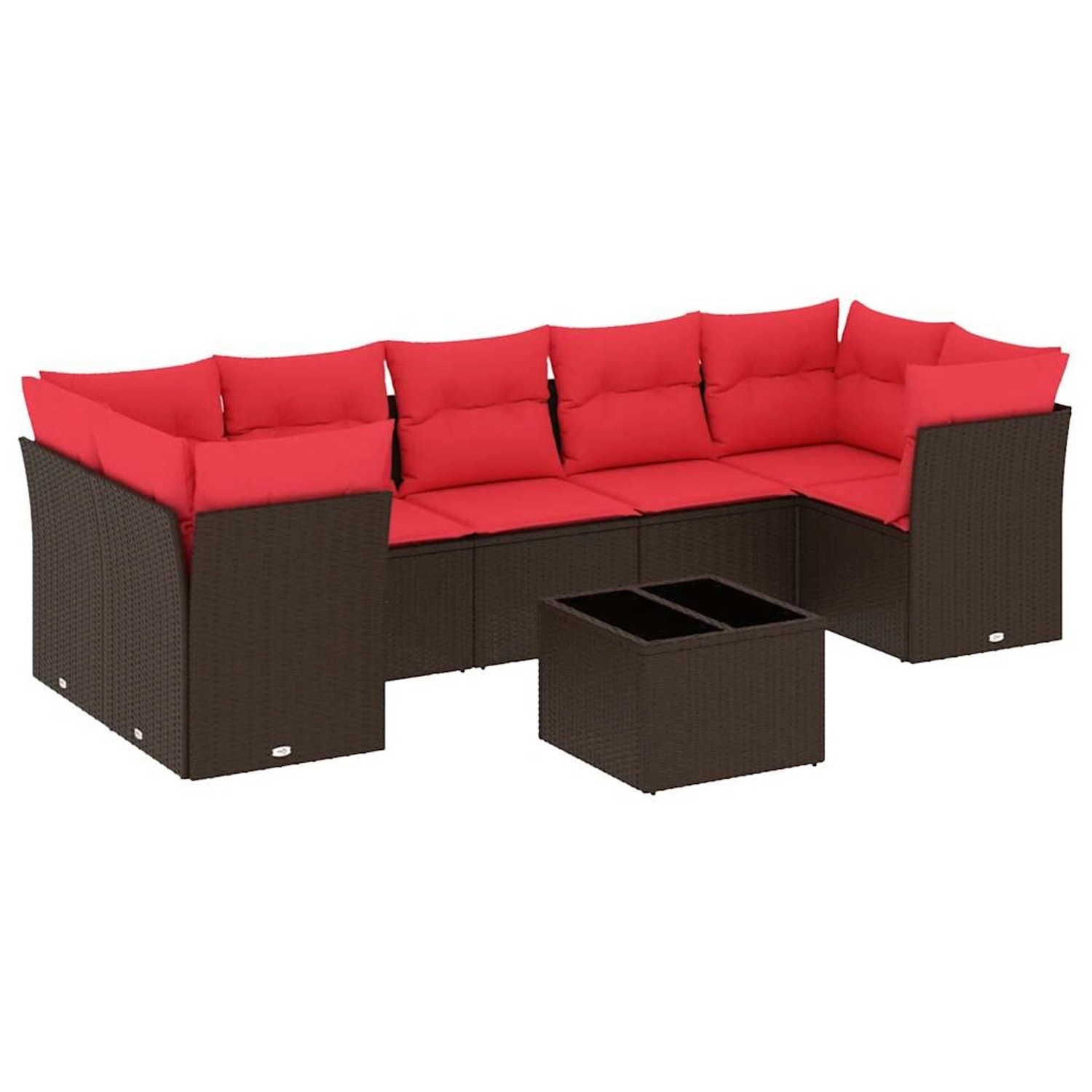 vidaXL 8-Tlg Garten-Sofagarnitur mit Kissen Braun Poly Rattan 3217294 günstig online kaufen