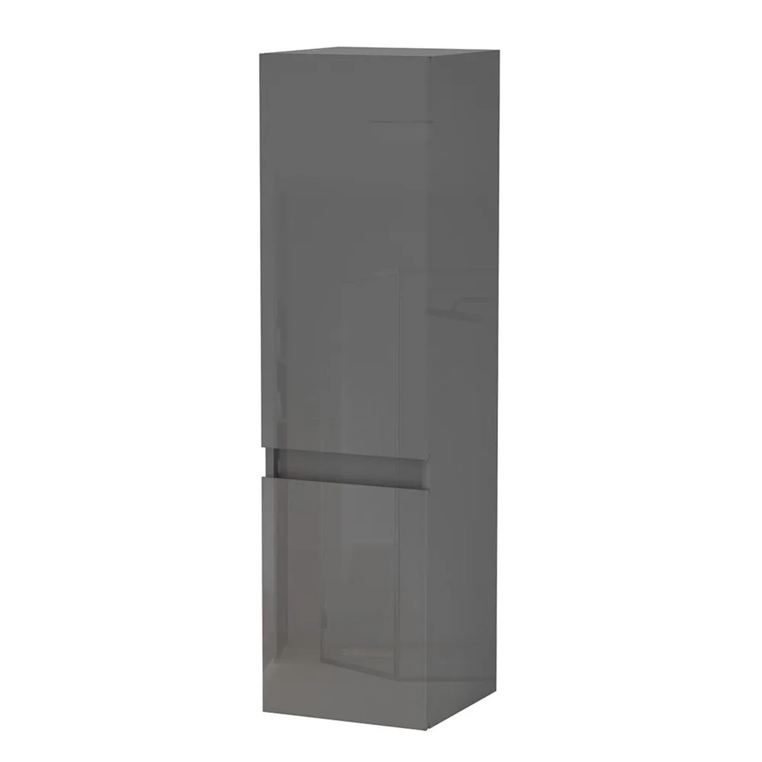 AICA Badezimmerschrank Aalst 110 cm Hochschrank mit 2 Türen Softclose Grifflos Hochglanz Anthrazit Hängend