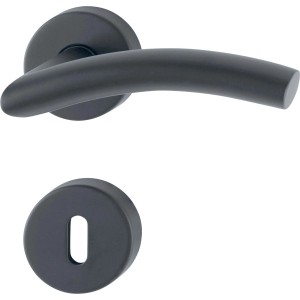 AnsaPro Rosettengarnitur Ganges, Zimmertürbeschlag aus Edelstahl, mattschwarz.