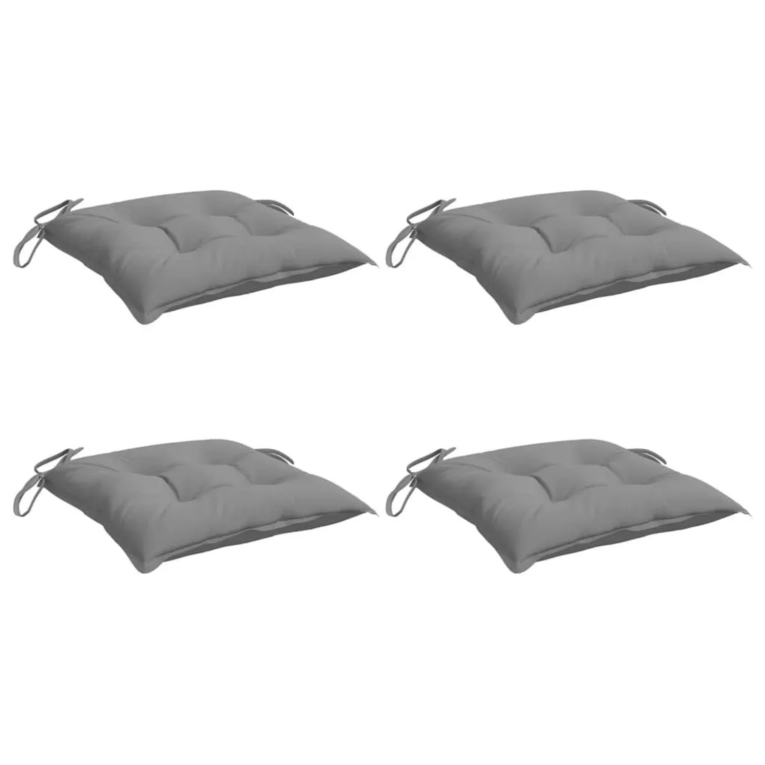 vidaXL Stuhlkissen 4 Stk Grau 40x40x7 cm Oxford-Gewebe 314864