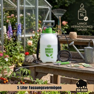 BigDean Drucksprüher 5 Liter 3 Bar Sprühstange Düse Aus Edelstahl Lanze Schlauch