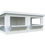 Palmako Marktstand Lenna Set, 588x300 cm, weiß lackiert. Weekendhaus mit Verkaufsklappen.