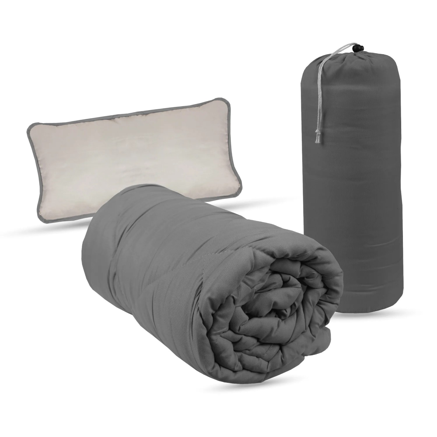 Bestlivings Reise Bettenset 135 x 200 cm 40 x 80 cm Anthrazit Hellgrau kaufen bei OBI