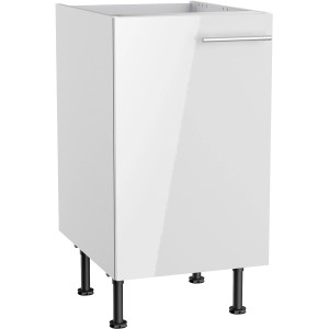 Optifit Spülenunterschrank Rurik986, 45 cm, weiß, mit Tür und Edelstahlgriff.