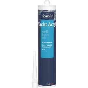 Yachtcare Yacht Acryl, weiße Dichtungsmasse für Boote, 310ml Kartusche.
