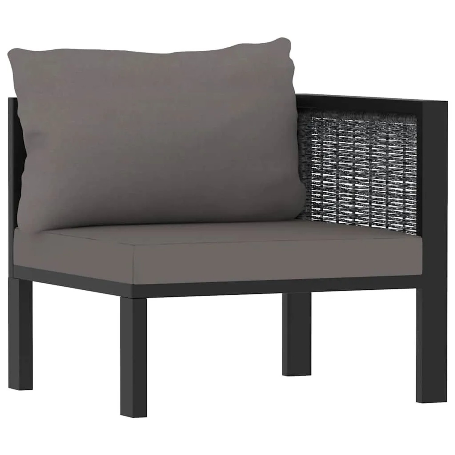 vidaXL Sofa-Eckelement mit Linker Armlehne Poly Rattan Anthrazit 49396