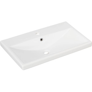 Weißes Fackelmann Keramik Einbauwaschbecken, 70 cm breit.