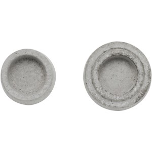 Glorex Gießform Teelichthalter, 6 und 7 cm, rund, aus grauem Beton.