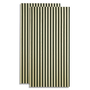 Homestyle4u Akustikpaneele 2er-Set 60x120 cm Creme Wandpaneele Panele 3D 2699