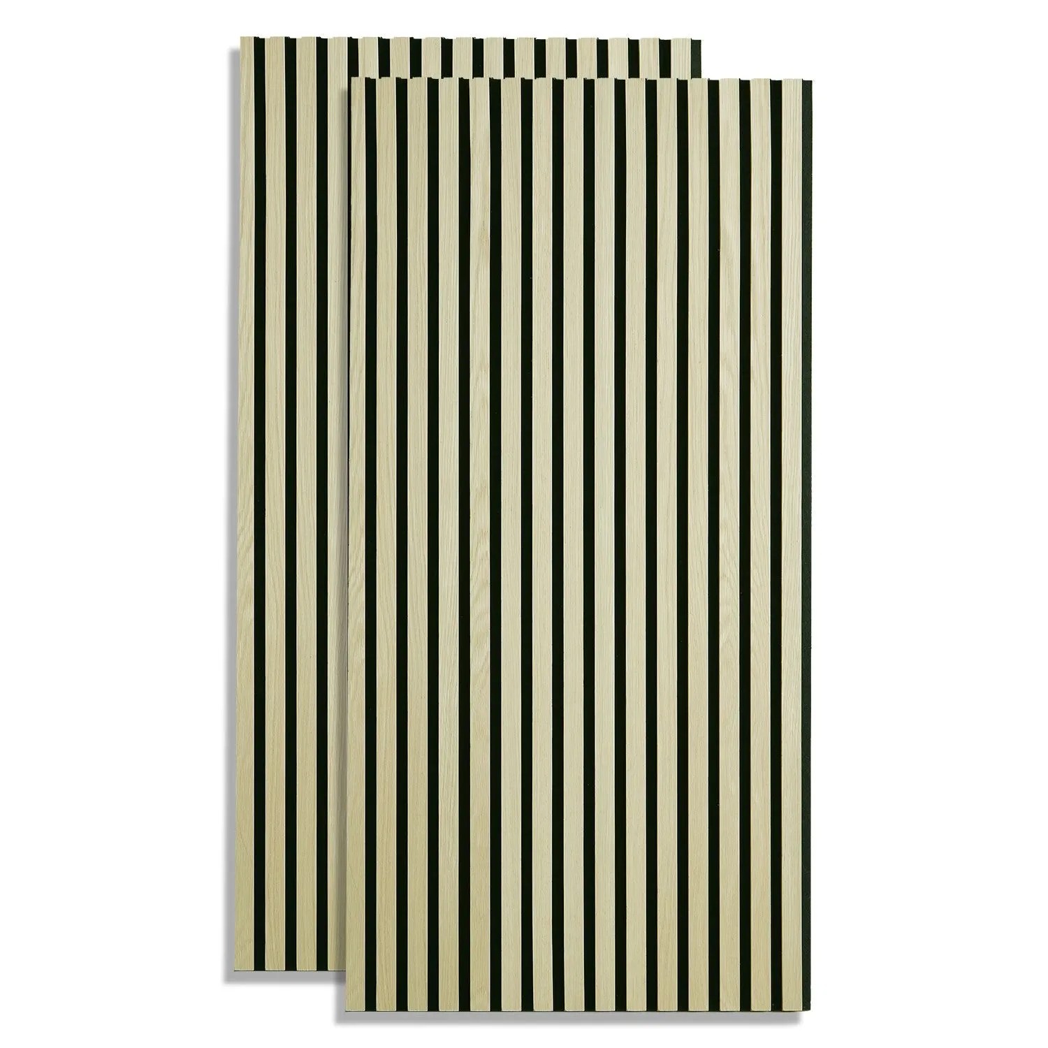 Homestyle4u Akustikpaneele 2er-Set 60x120 cm Creme Wandpaneele Panele 3D 2699