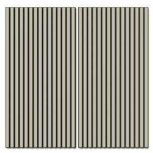 2er Set Akustikpaneel Lino Mushroom, MDF schwarz, Filz schwarz, 60x120cm. Wandpaneele zur Schallverbesserung.