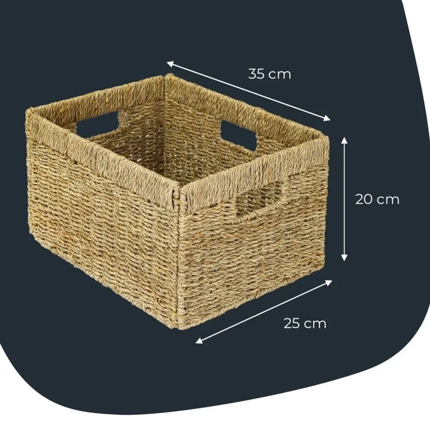 HMF 37049-S4 Aufbewahrungskorb Korb Seegras Billy 35 x 25 x 20 cm