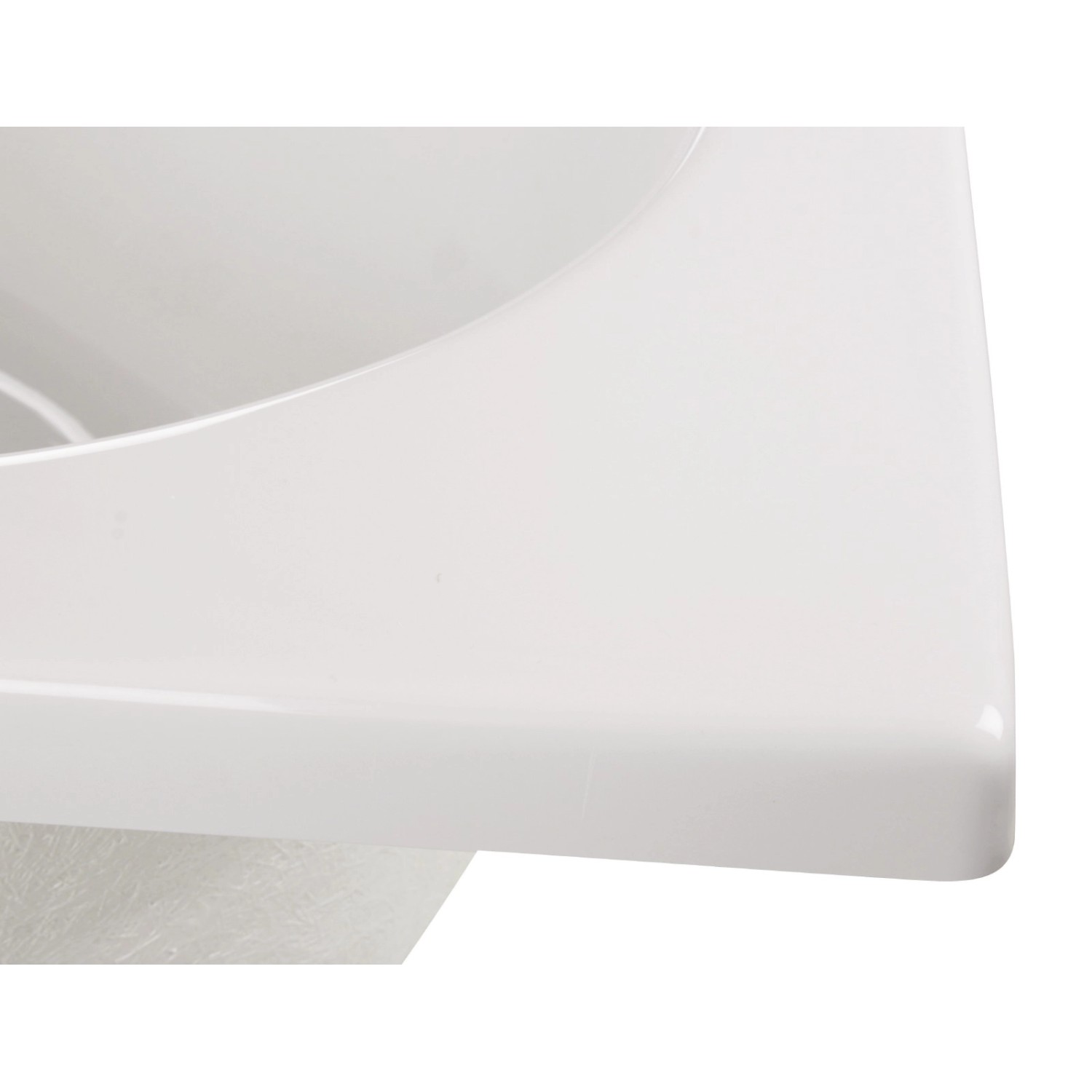 Detailaufnahme: Weiße Calmwaters Sechseck-Badewanne Exclusive aus Acryl, Duowanne.