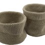 2er Set baliv Aufbewahrungskörbe in Grau, Häkeloptik für Badutensilien.