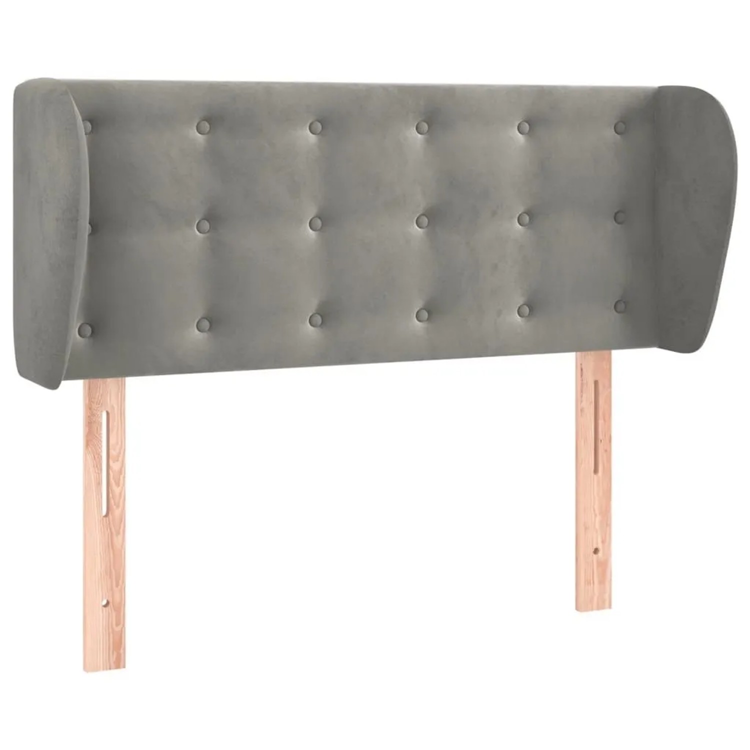 vidaXL Kopfteil mit Ohren Hellgrau 93x23x78/88 cm Samt 3117614