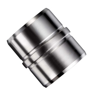 Gerader Handlaufverbinder aus gebürstetem Edelstahl 304 in Silber für Rohre und Handläufe.