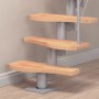 Dolle Mittelholmtreppe Basel, Buche perlgrau, Detailansicht der Stufen und des Geländers.