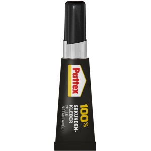 Pattex Sekundenkleber, 3g Tube, transparent. Flüssigkleber für schnelle Reparaturen.