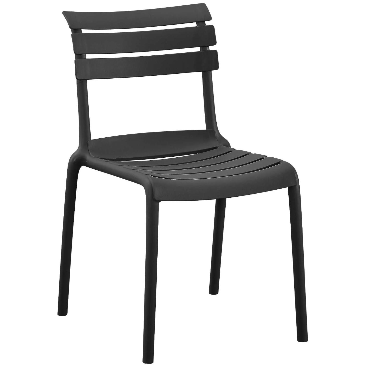 DELUKE Gartenstuhl OSKAR 49x59x82cm Kunststoff Schwarz Stapelstuhl Loungestuhl Garten Outdoor-Stuhl