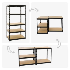 PROREGAL Mega Deal: 2 schwarze Schwerlastregale (180x100x60 cm) mit 5 Ebenen und hoher Fachlast.