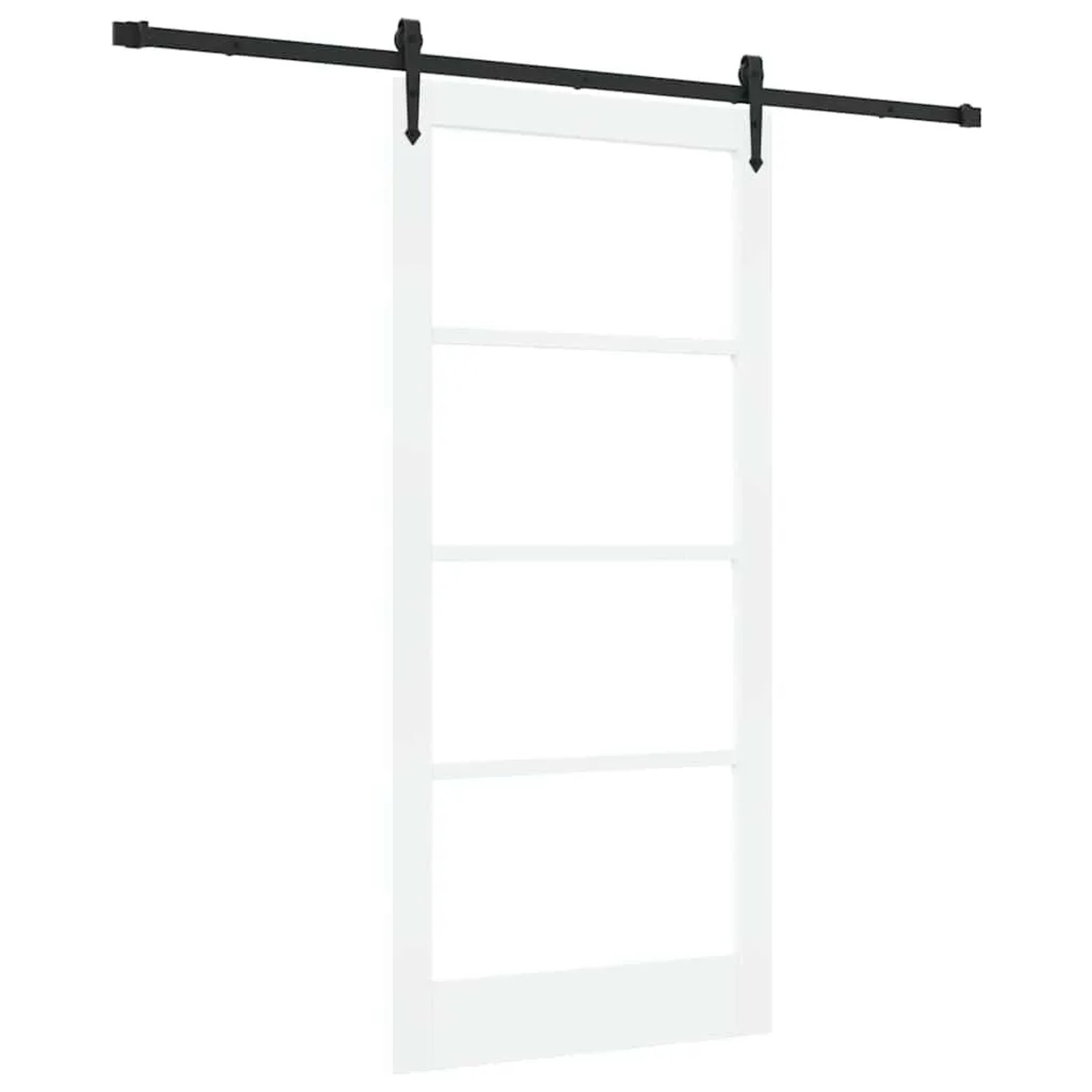 vidaXL Schiebetür ORKDAL Weiß 93 x 202 cm Massivholz Kiefer und Glas 3332484