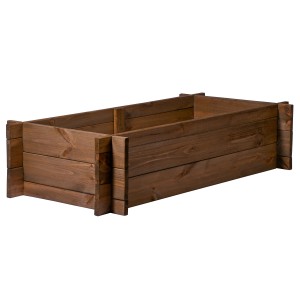 Dunkelbraunes Dobar Steck-Hochbeet aus Massivholz, 117x58,5x27,5 cm, FSC®-zertifiziert.